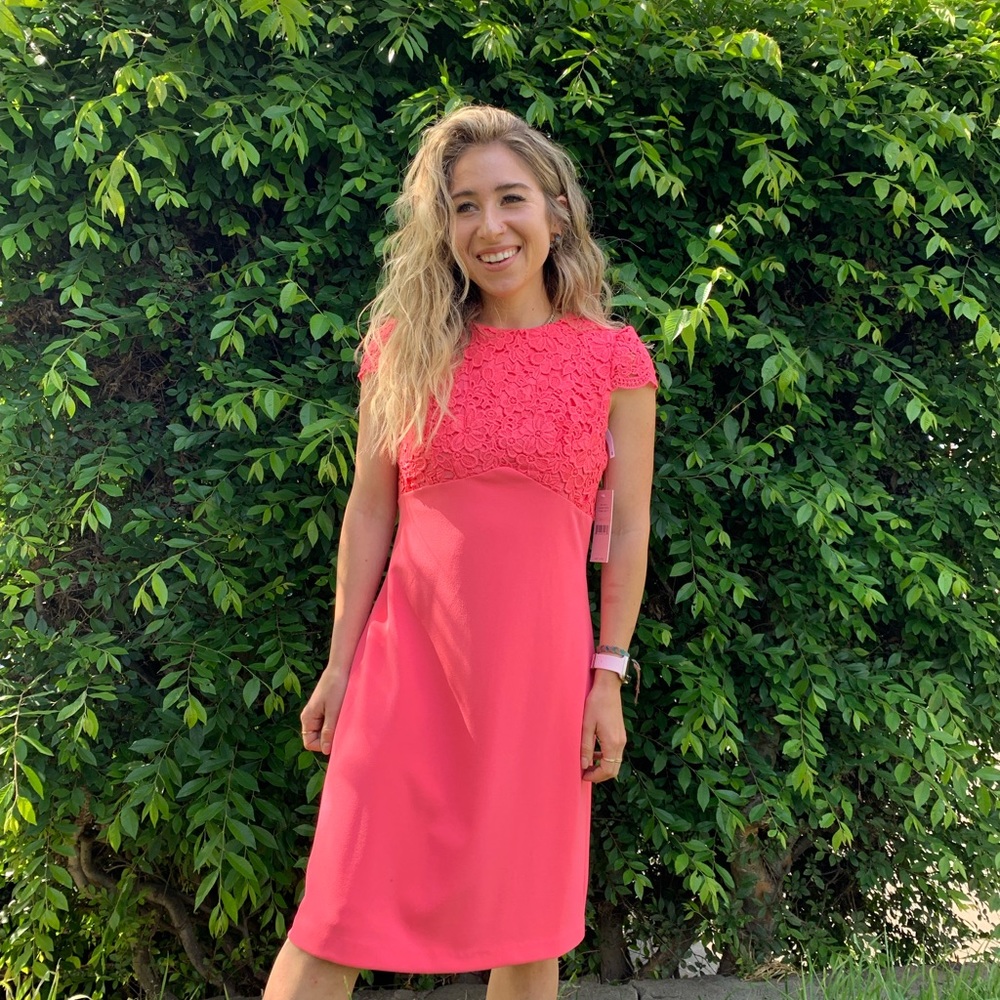 Nanette Lapore flamingo cap sleeve dress